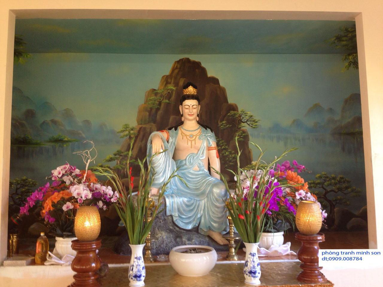 Trang Trí Cho Chùa, Vẽ Phong Nền Sau Lưng Phật