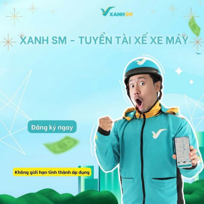 Tuyển tài xế Xanh SM: Công việc linh hoạt thời gian, thu nhập hấp dẫn cho mọi anh em