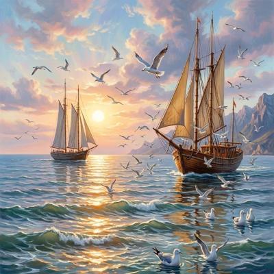 con thuyền binh yên 50x60