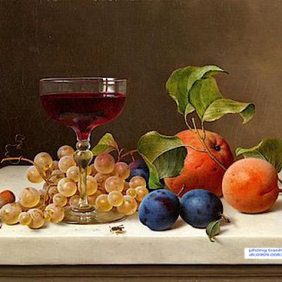 Tranh vẽ tỉnh vật trái cây